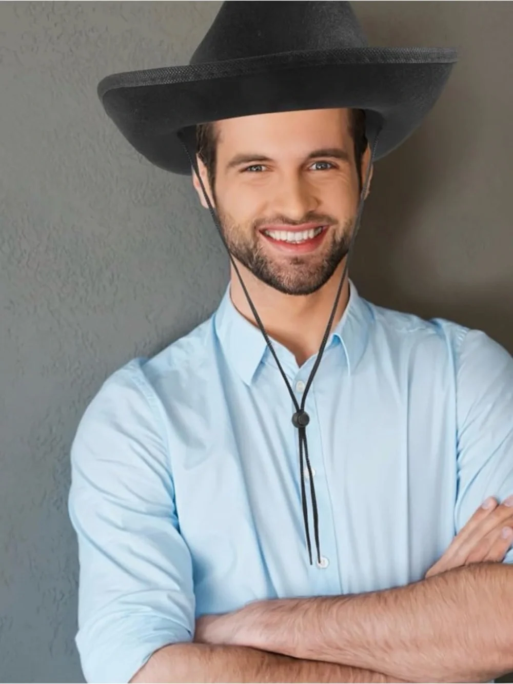 Black Studed  Western Cowboy Hat #3,with Studs Soft Breathable Felt Jazz